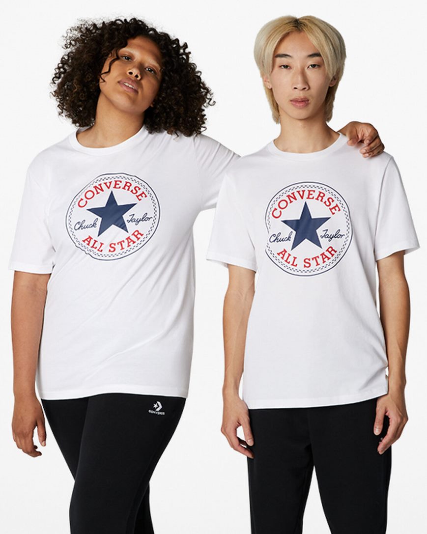 T-Shirts Barbati Converse Go-To Chuck Taylor Clasici Patch Standard Fit Albi | RO 13LNZ0385